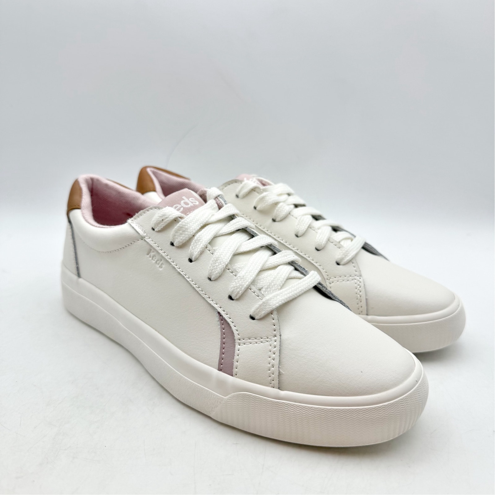 Keds Womens Pursuit Casual Court Sneakers Size 7 M White Leather Nib — image 5 of 8